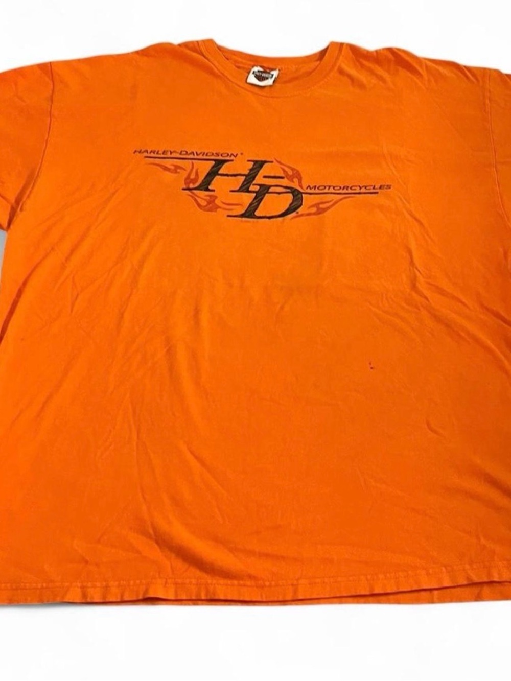 Men’s Vintage Harley Davidson Orange Graphic Shirt Mesa Arizona Size XXL